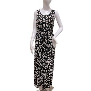 Bombom Sleeveless Maxi dress with animal print Medium Women's